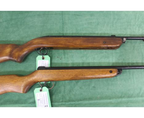 A B.S.A. Mercury .22 Cal. air rifle with a B.S.A.&nbsp;Meteor .22 Cal. air rifle (NB both AF). As a post 1939 air weapon the 