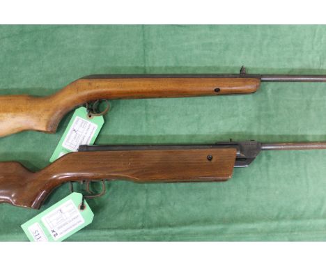 A B.S.A. Cadet Major (C prefix) .177 Cal. air rifle with a Spanish .22 Cal. example (NB both AF). As a post 1939 air weapon t