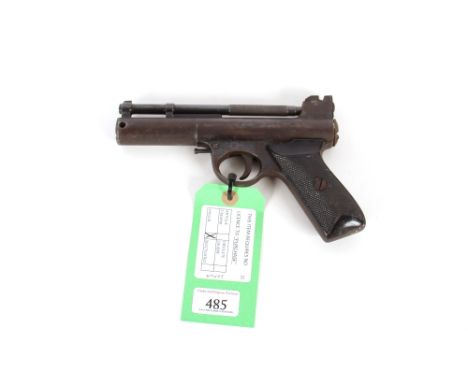 A Webley MkI .22 Cal. air pistol Ser. No.51376 (NB grips AF). As a post 1939 air weapon the restrictions of the crime Reducti