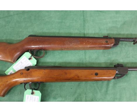 A B.S.A. Meteor .22 Cal. air rifle with a Milbro C36 .22 Cal. air rifle (NB both AF). As a post 1939 air weapon the restricti