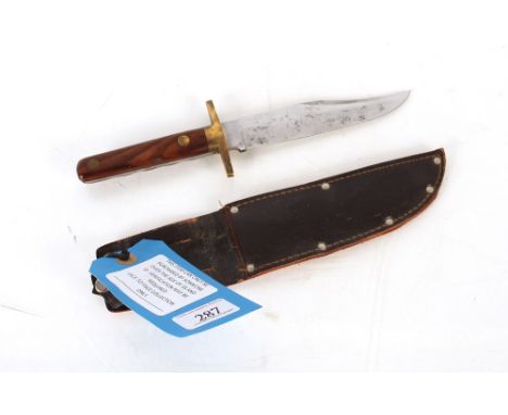 A small Bowie knife by William Rodgers including leather sheath. This item can only be purchased by someone over the age of 1