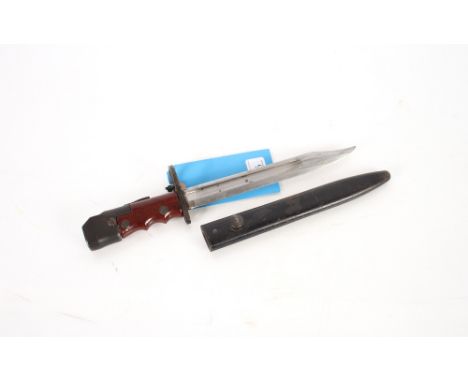 A British model No.7 Enfield knife bayonet, with scabbard. A good honest example. This item can only be purchased by someone 