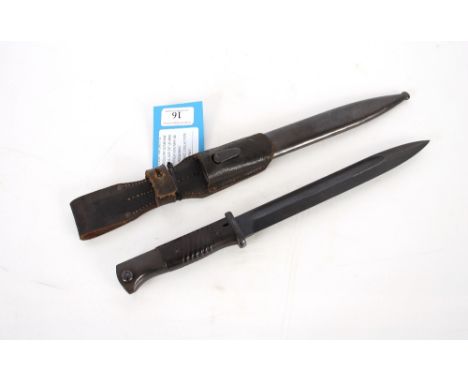 A good Third Reich era K98 bayonet by Horster with scabbard and maker marked frog, dated 1942. This item can only be purchase