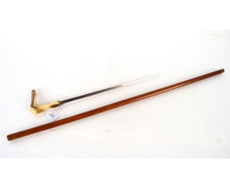 A good vintage dagger cane with etched diamond blade and stag grip. This item can only be purchased by someone over the age o