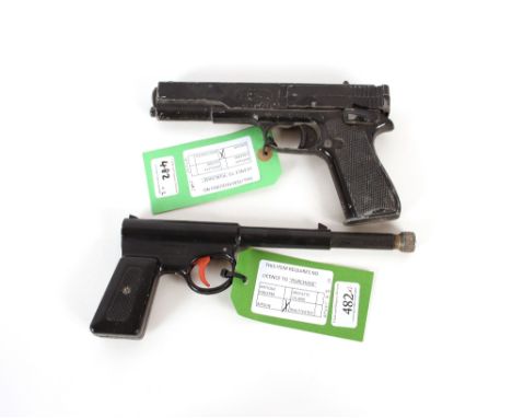 A GAT air pistol with a G10 repeater air pistol. A Gat chromed example with a Diana Model 2 air pistol. As a post 1939 air we