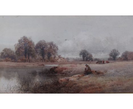 CRESWICK BOYDELL RCA (1861-1919)By a Riversigned 'Creswick Boydell RCA' (lower right )watercolour9 1/2 x 16 1/2 in (24.2 x 41