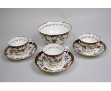 A group of Swansea porcelain Teawares, c. 1815-1817, of London shape, comprising two coffee cups, teacup, three saucers and s