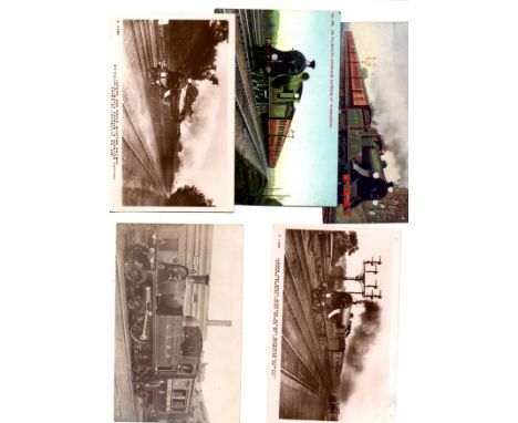 LSWR rly, views of trains incl one of the Inspector’s engine & 2 RPs of the Waterloo-Plymouth Express -5 Reserve: £24