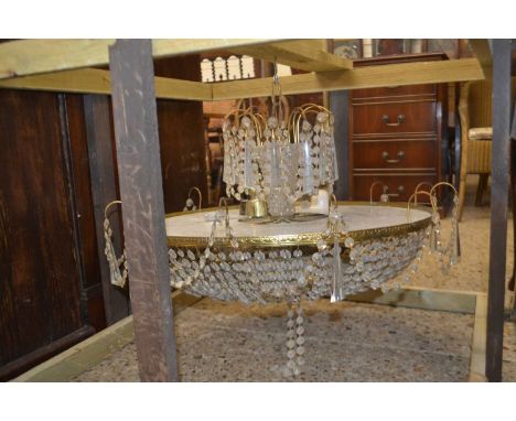 Large 20th Century centre ceiling light fitting for a hallway or stair well, approx 60cm diameter