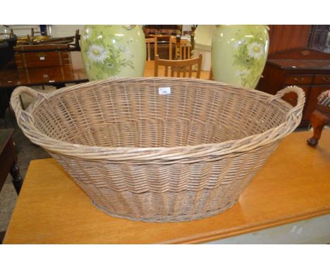 Vintage wicker laundry basket