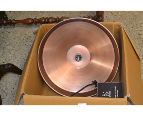 Modern industrial style light fitting with copper finish