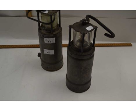 Two vintage ships lamps, one marked LDHAM Patent the other marked Admiralty Patent 8115M