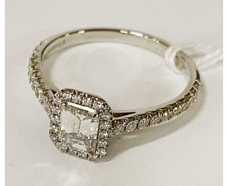 TIFFANY &amp; CO ASCHER CUT DIAMOND RING - APPROX 0.64 POINTS - SIZE K - 3.2 GRAMS APPROX