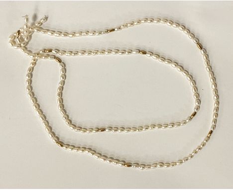 PEARL NECKLACE WITH 9CT GOLD BEADS