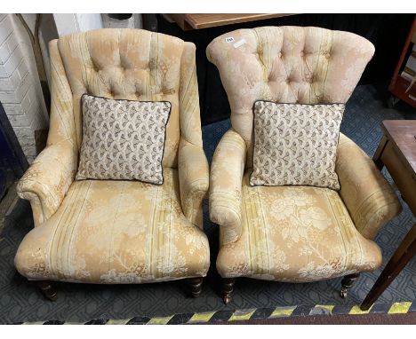 2 BUTTON BACK ARMCHAIRS