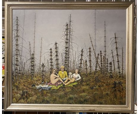 OIL ON CANVAS - FETISHIST STUDY SIGNED R. DAMER