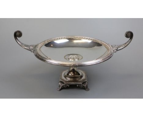 Early 20thC silver plated tazza by WMF in the 'Jungenstile' style. Fully impressed marks to the base. 