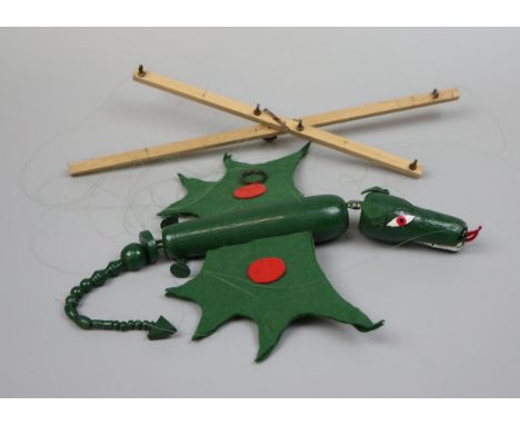 Large wooden Welsh dragon puppet 