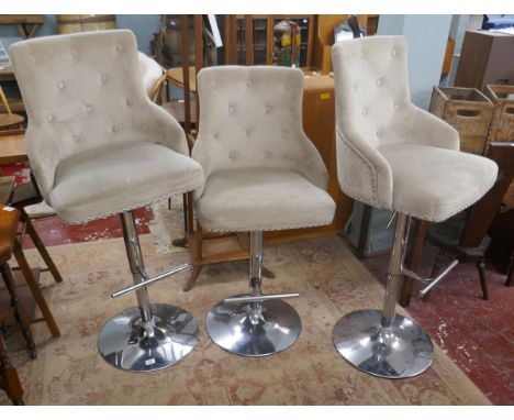 3 adjustable button back stools 
