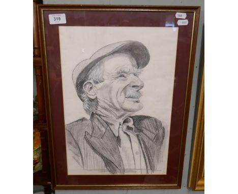 Pencil sketch of a gentleman - Approx image size 28cm x 40cm 