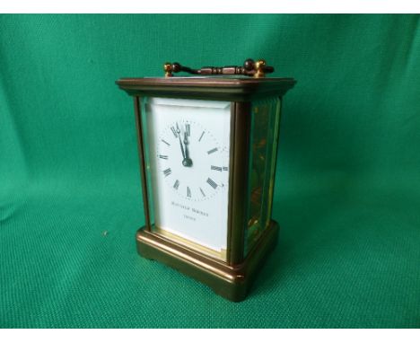 Circa 1900 brass carriage clock inscribed Matthew Norman, London, 