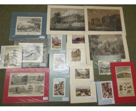 After C Vernet "Napoleon at The Sanguinary Battle on the Bridge of Lodi", coloured engraving. Set of 5 Spencer's History of E