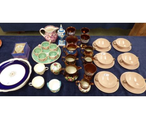 Set of 6 Poole tea cup and saucers and qty of mixed china