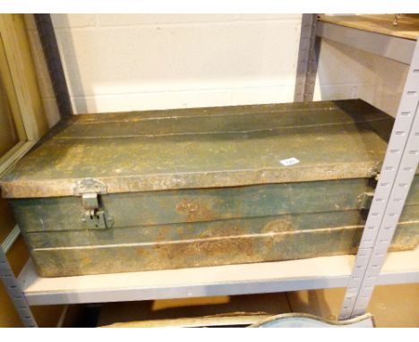 Large tin trunk