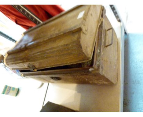 Tin trunk containing tools and a further tool box