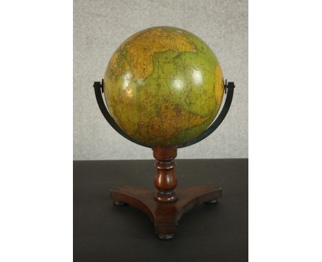 A 19th century Smith's Terrestrial Globe containing all the most recent discoveries, by Smith and Son, Charing Cross, London 