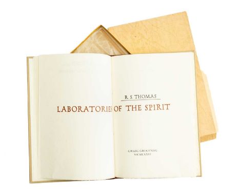 GWASG GREGYNOG PRESS: LABORATORIES OF THE SPIRIT important 1976 limited edition (120/200) 'Laboratories of the Spirit' by R S