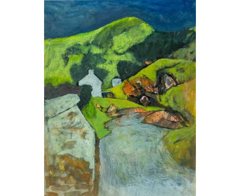 ‡ JOHN ELWYN (Welsh 1916-1997) gouache on paper - entitled verso, 'Hill Farm, Dyfed', with John Elwyn Studio stamp verso, cir