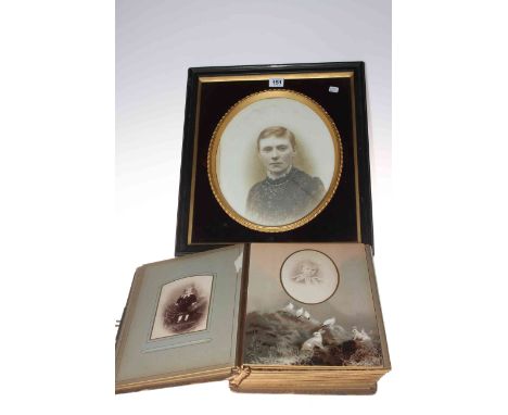 CDV and cabinet portrait photograph album depicting majority of Weymouth photographers, together with a framed print.