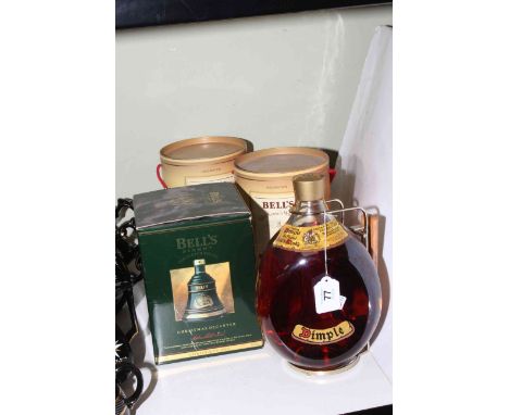Dimple Scotch whisky, Bell's Christmas decanter and two Bell's Extra Special whisky (4).