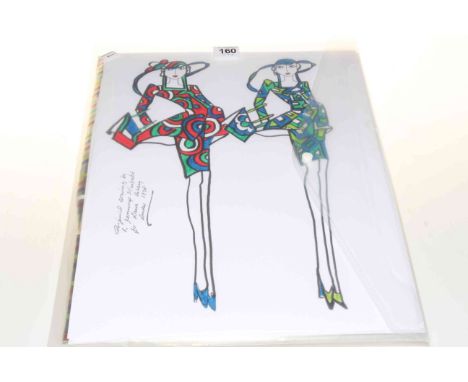 Eight drawings by R. Jennings, illustrator for Laura Ashley.