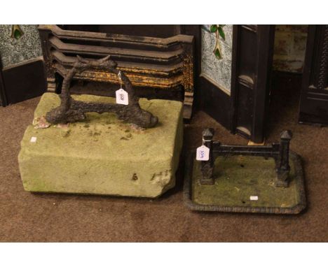 Two vintage cast iron footscrapers.