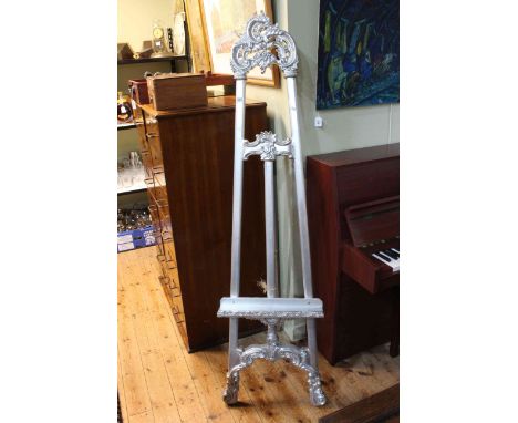 Ornate silvered easel.