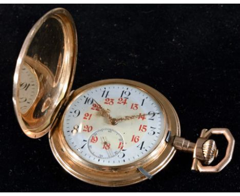 Schwere IWC (International Watch Company) Savonette Herrentaschenuhr, Schweiz um 1900, 14 K Roségold - Gehäuse, ca. 120 g. Br