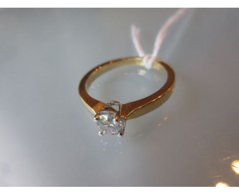 18ct Yellow gold diamond solitaire ring