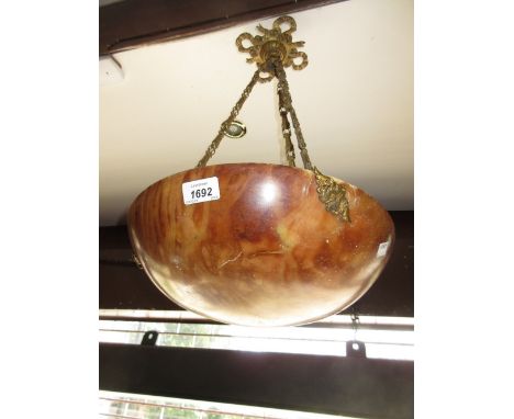 Small alabaster and gilt metal light bowl