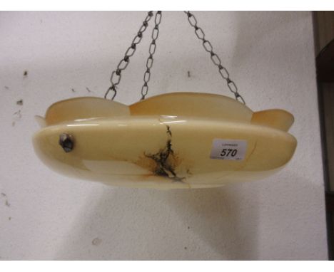 Early 20th Century glass marble effect hanging light shade