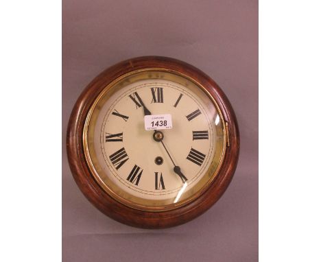 19th Century circular walnut post clock, the 7.5in enamel dial with Roman numerals with a single train movement CONDITION REP