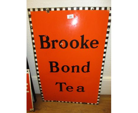 Early to mid 20th Century Brooke Bond tea enamel sign, 30ins x 20ins