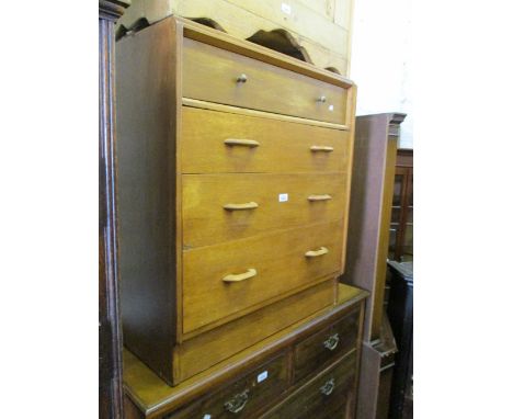 G-Plan mid 20th Century light oak four drawer bedroom chest