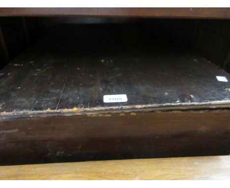 19th Century stained pine trunk together with a nest of three rectangular occasional tables