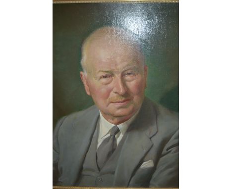 Arthur W. Garry, oil on canvas, portrait of a gentleman, together with an oil on canvas, lake scene