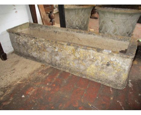 Rectangular cast concrete garden trough