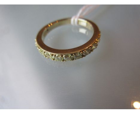 9ct Yellow gold diamond set half eternity ring