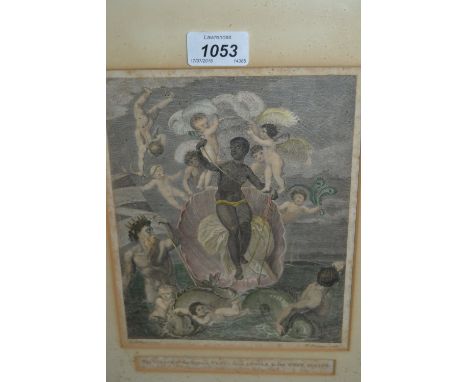 Antique hand coloured engraving, ' The Voyage of the Fable Venus from Angola to the West Indies ', together with six other va