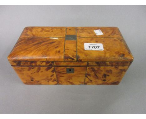 19th Century rectangular blond tortoiseshell tea caddy (for restoration)